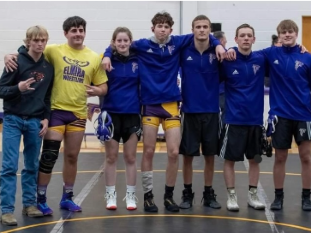Elmira Honors Seniors at Last Home Wrestling Meet of the Season