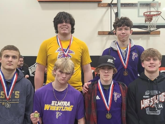 Elmira Wrestles at District Regionals, Places Second