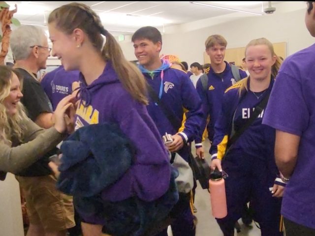 Track Athletes Get a Send-Off to Their Second Day of Districts