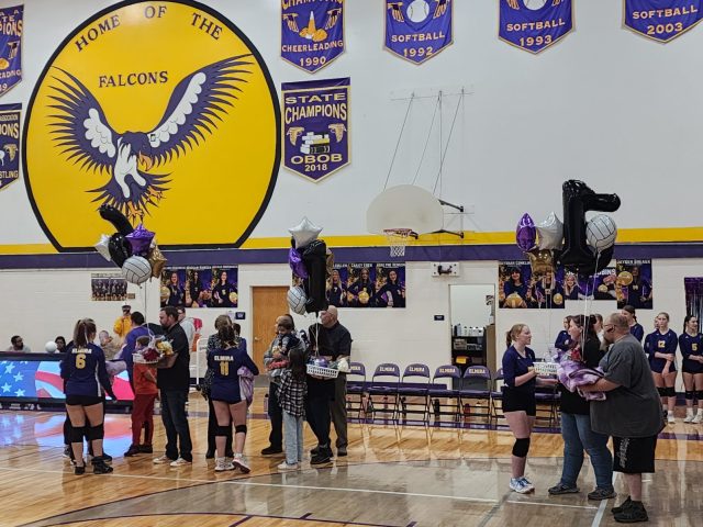 Falcons Volleyball Team Honors Its Four Seniors